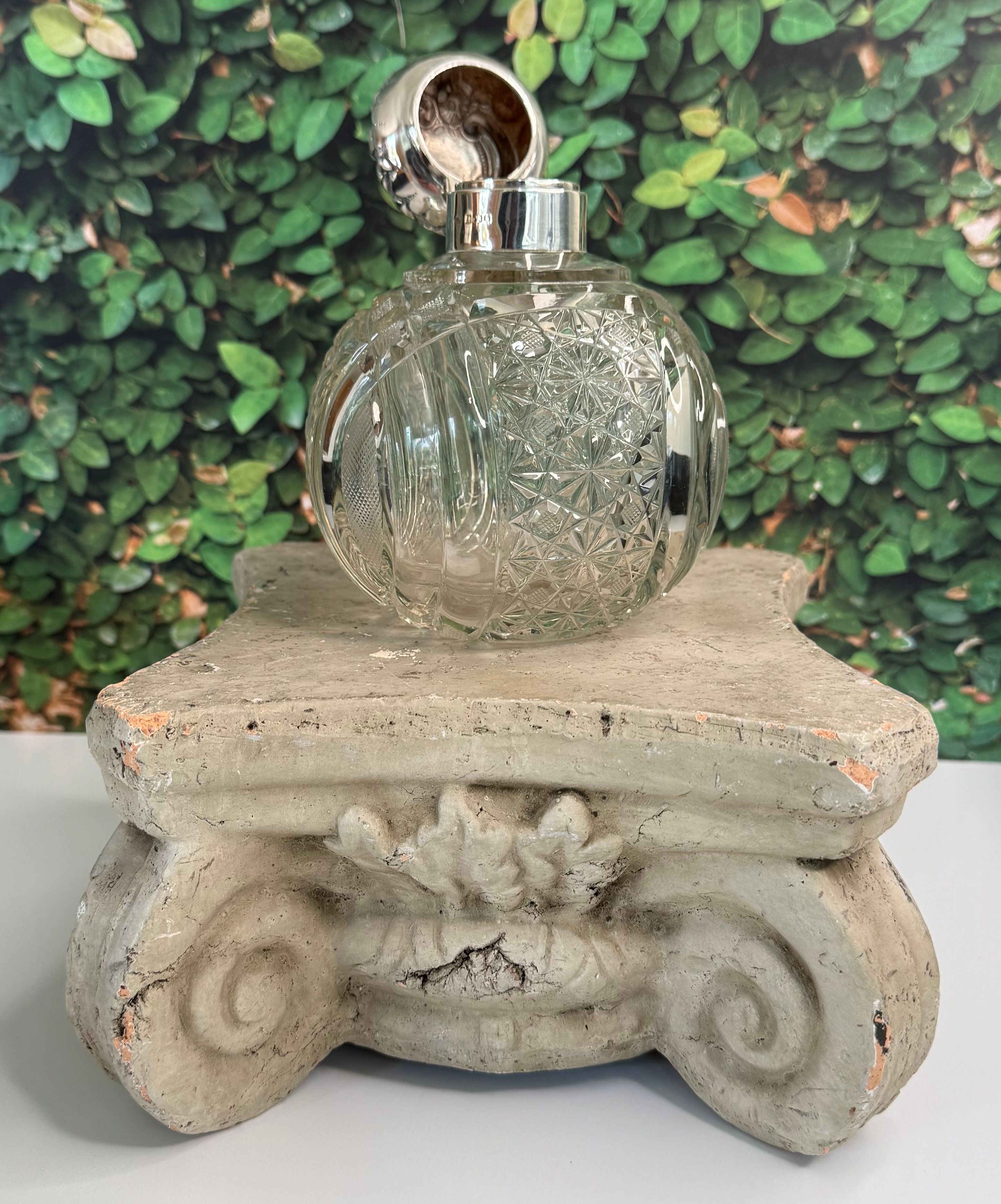 Sterling Silver & Cut Crystal Scent Bottle