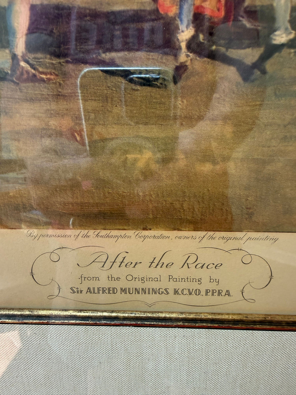 Sir Alfred Munnings, After the Race, Pencil Signed Frost & Reed Chromolithograph