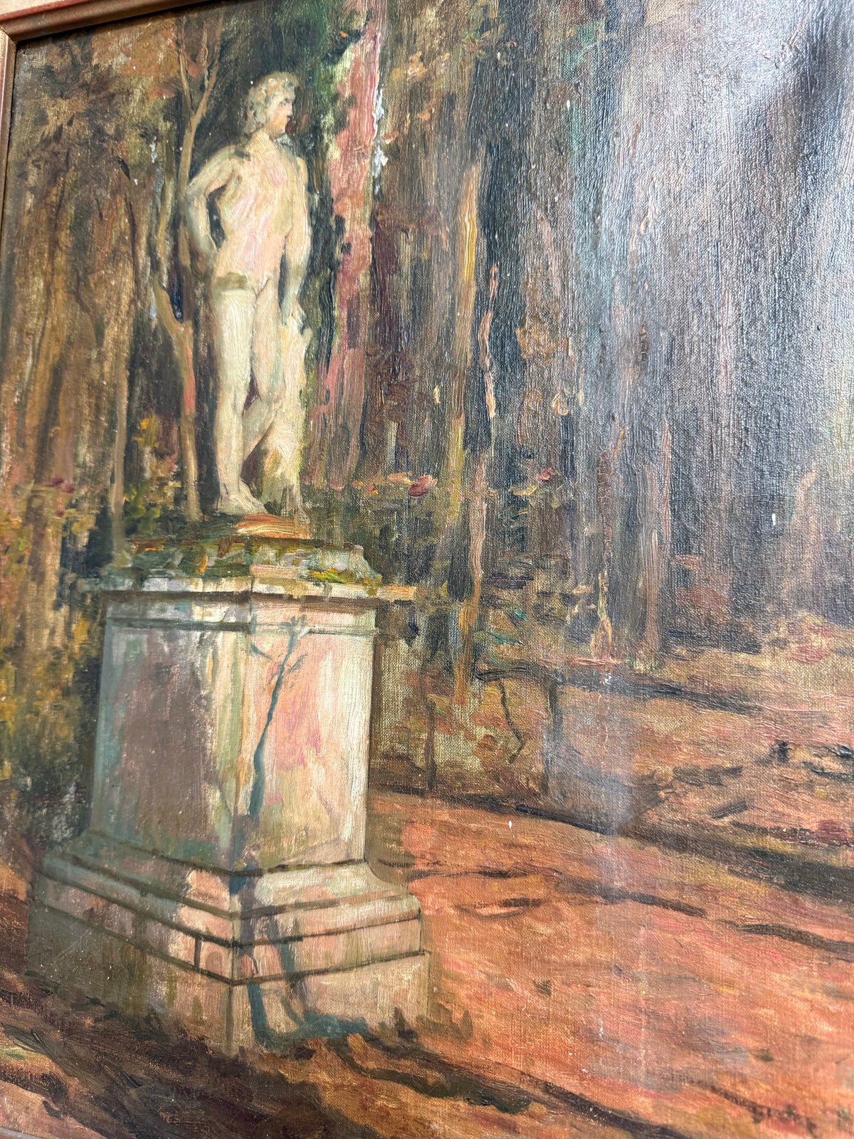 Joseph-Marius Avy "Garden Statue in Autumn Woodland," 1906