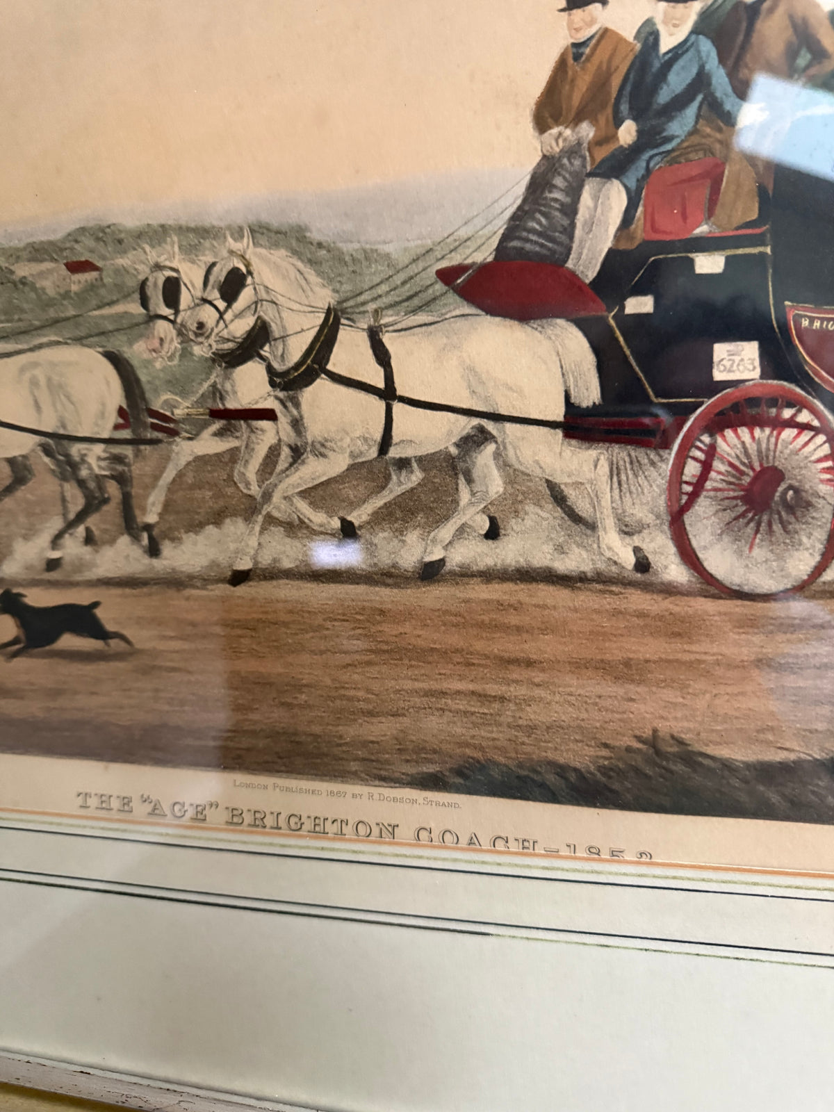 Charles Hunt after W.J. Shayer, Age Brighton Coach, Hand-Colored Engraving, 1867
