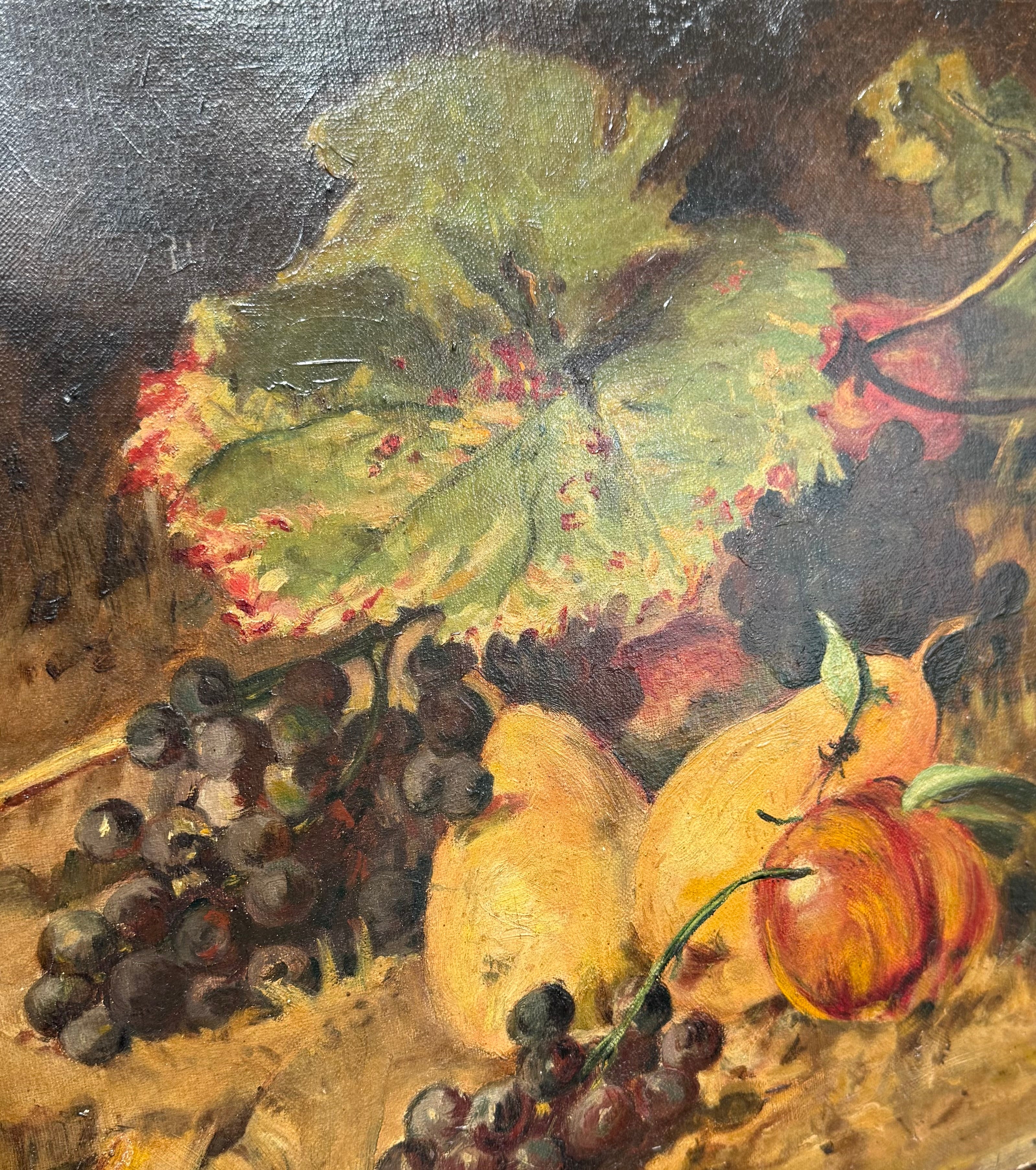 Antique English Fruit Still Life, Oil on Canvas - Signed, c.1900