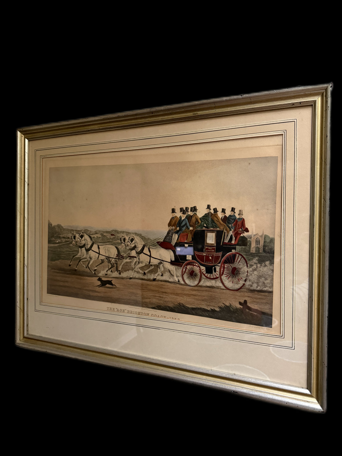 Charles Hunt after W.J. Shayer, Age Brighton Coach, Hand-Colored Engraving, 1867