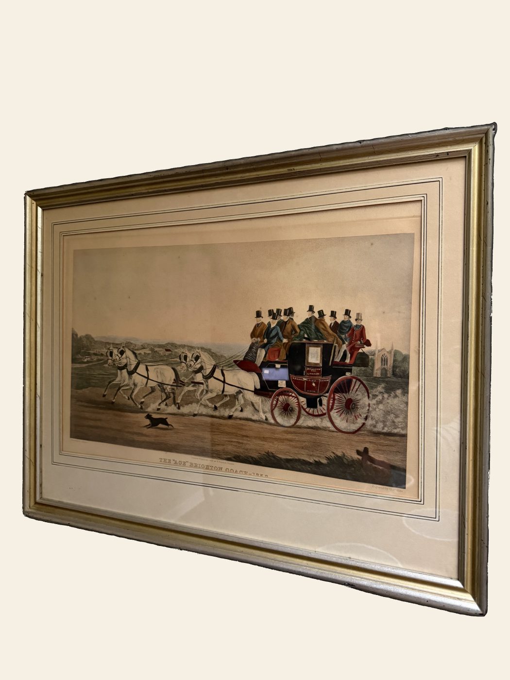 Charles Hunt after W.J. Shayer, Age Brighton Coach, Hand-Colored Engraving, 1867