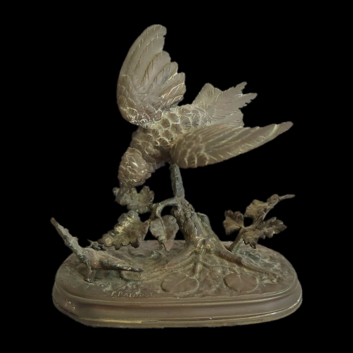 Ferdinand Pautrot, French Bronze Bird Sculpture, Signed F. Pautrot, Animalier, 19th c.