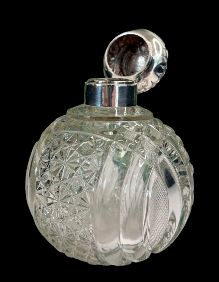 Sterling Silver & Cut Crystal Scent Bottle