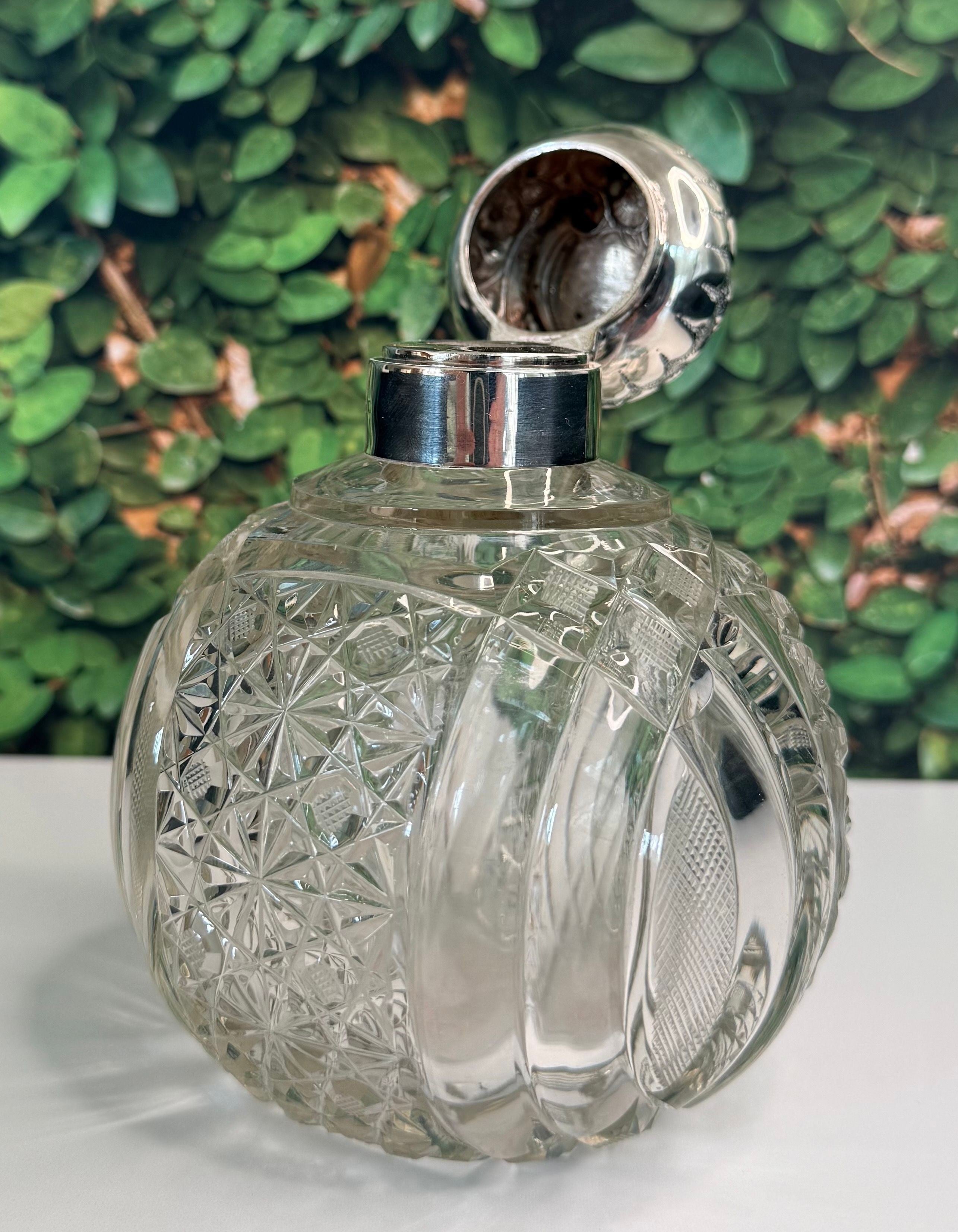 Sterling Silver & Cut Crystal Scent Bottle