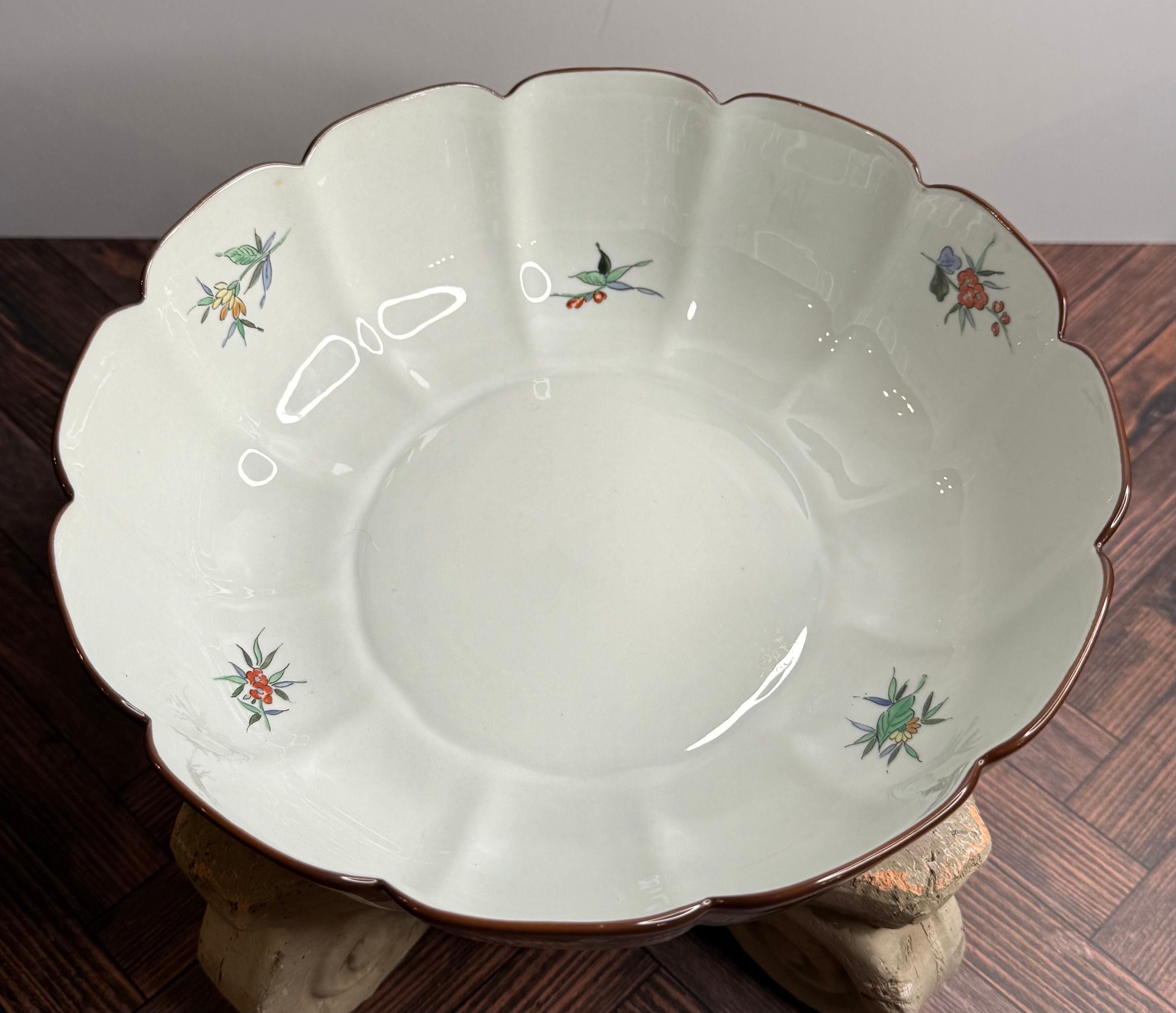 Vintage Portuguese Porcelain Centerpiece Bowl — Vista Alegre for Tiffany & Co. Hand-Painted Floral