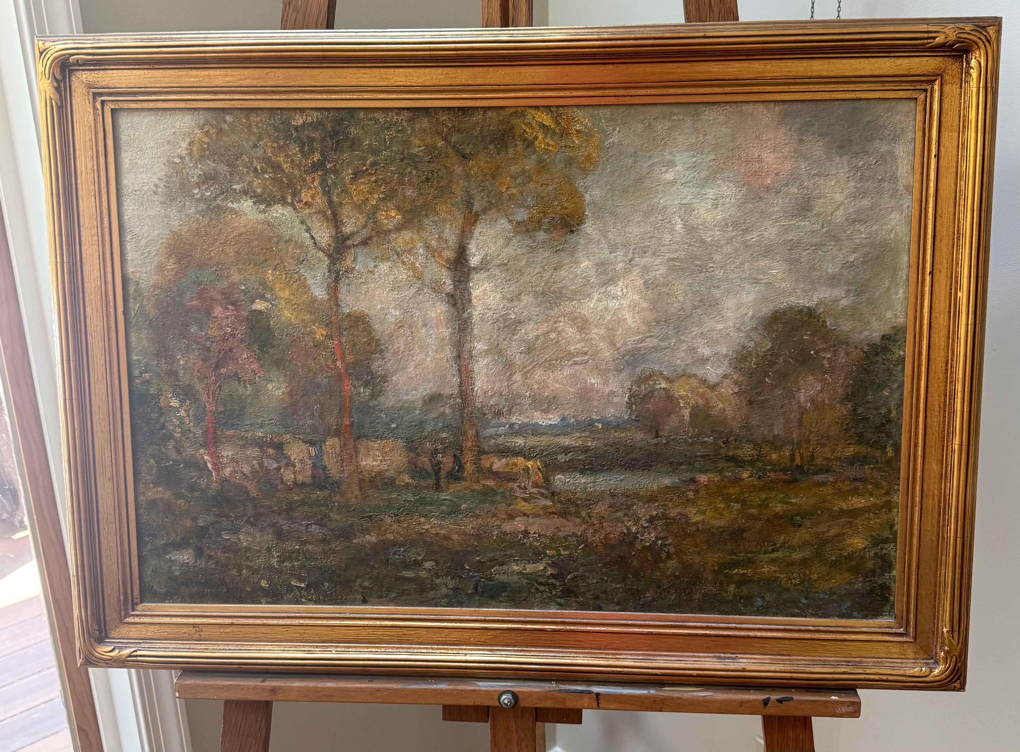 James Cantwell American Tonalist Landscape Oil Painting, Signed, c.1900