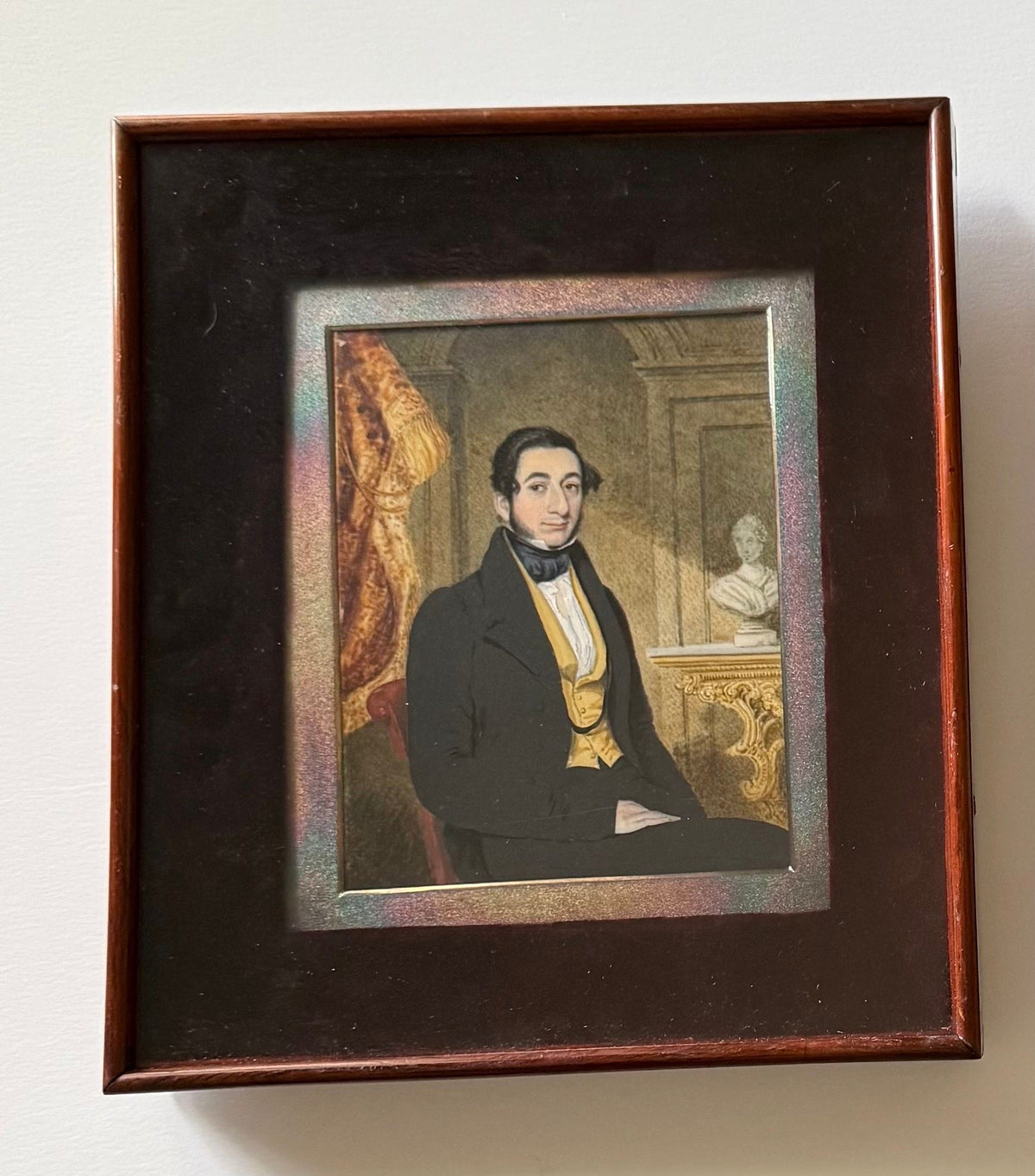 Attrib. J. Meadows, British, Pair Portrait Miniatures, Mr. and Mrs. Scavaffee, 1836