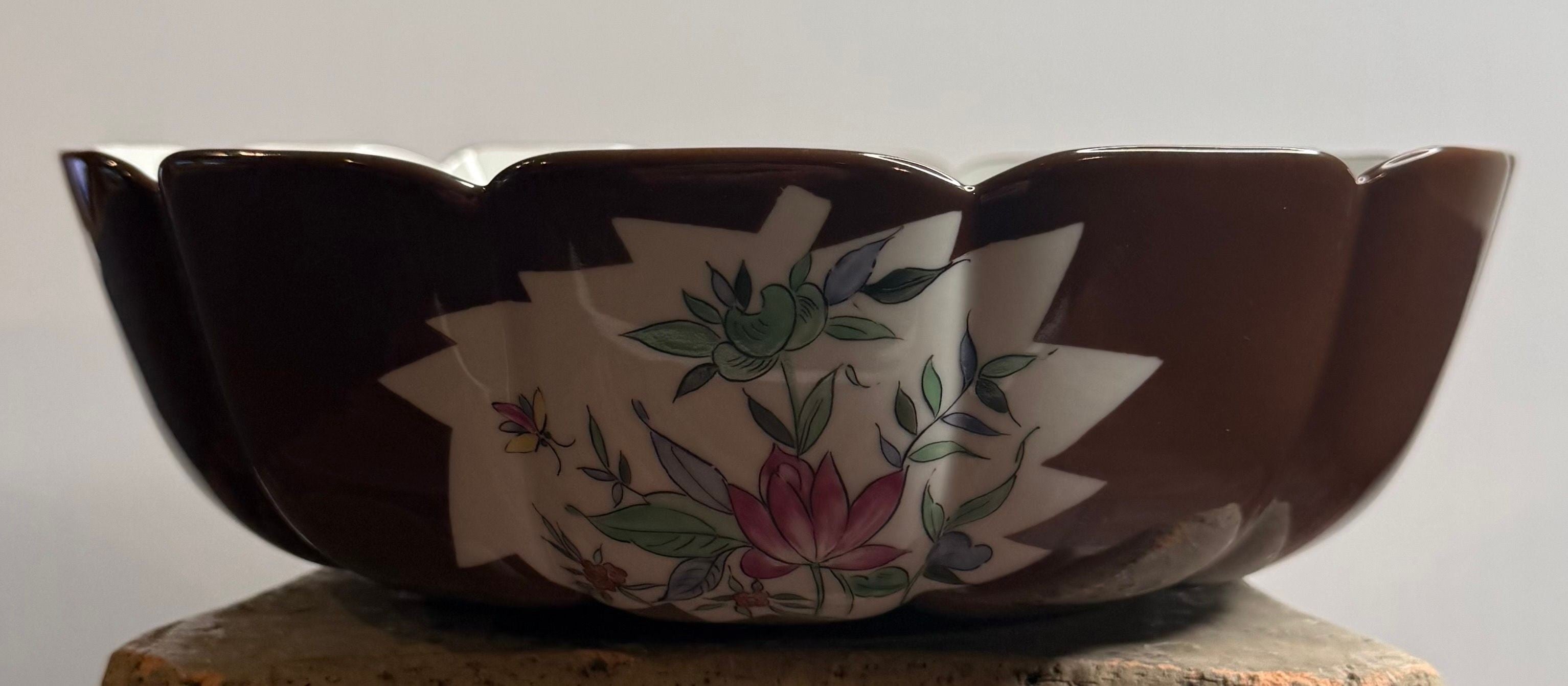 Vintage Portuguese Porcelain Centerpiece Bowl — Vista Alegre for Tiffany & Co. Hand-Painted Floral