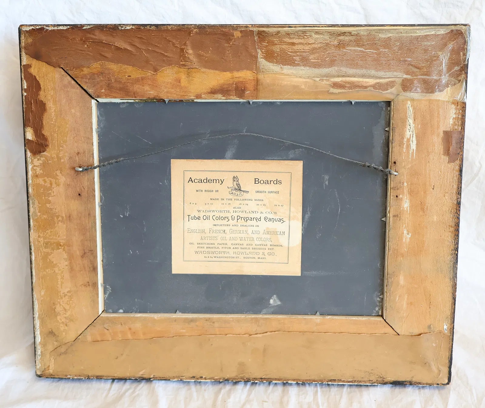 Antique American Oil on Board Marine Painting — D.A. Fisher Signed and Dated 1892