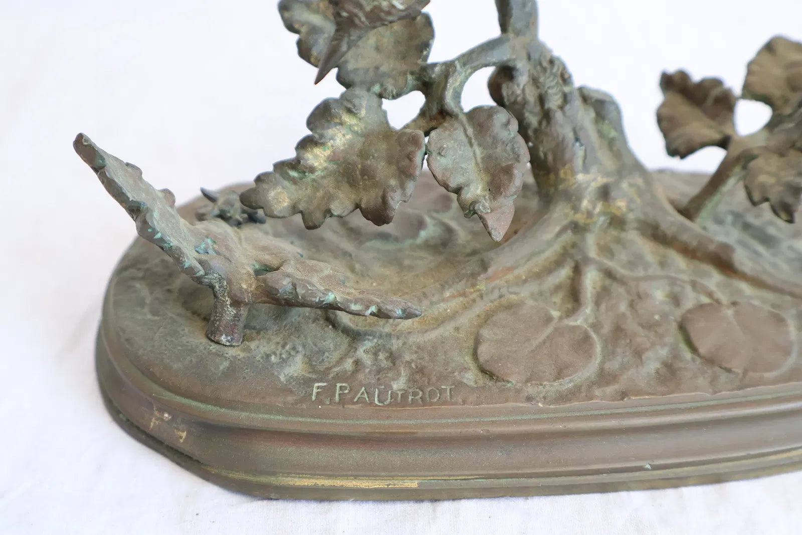 Ferdinand Pautrot, French Bronze Bird Sculpture, Signed F. Pautrot, Animalier, 19th c.