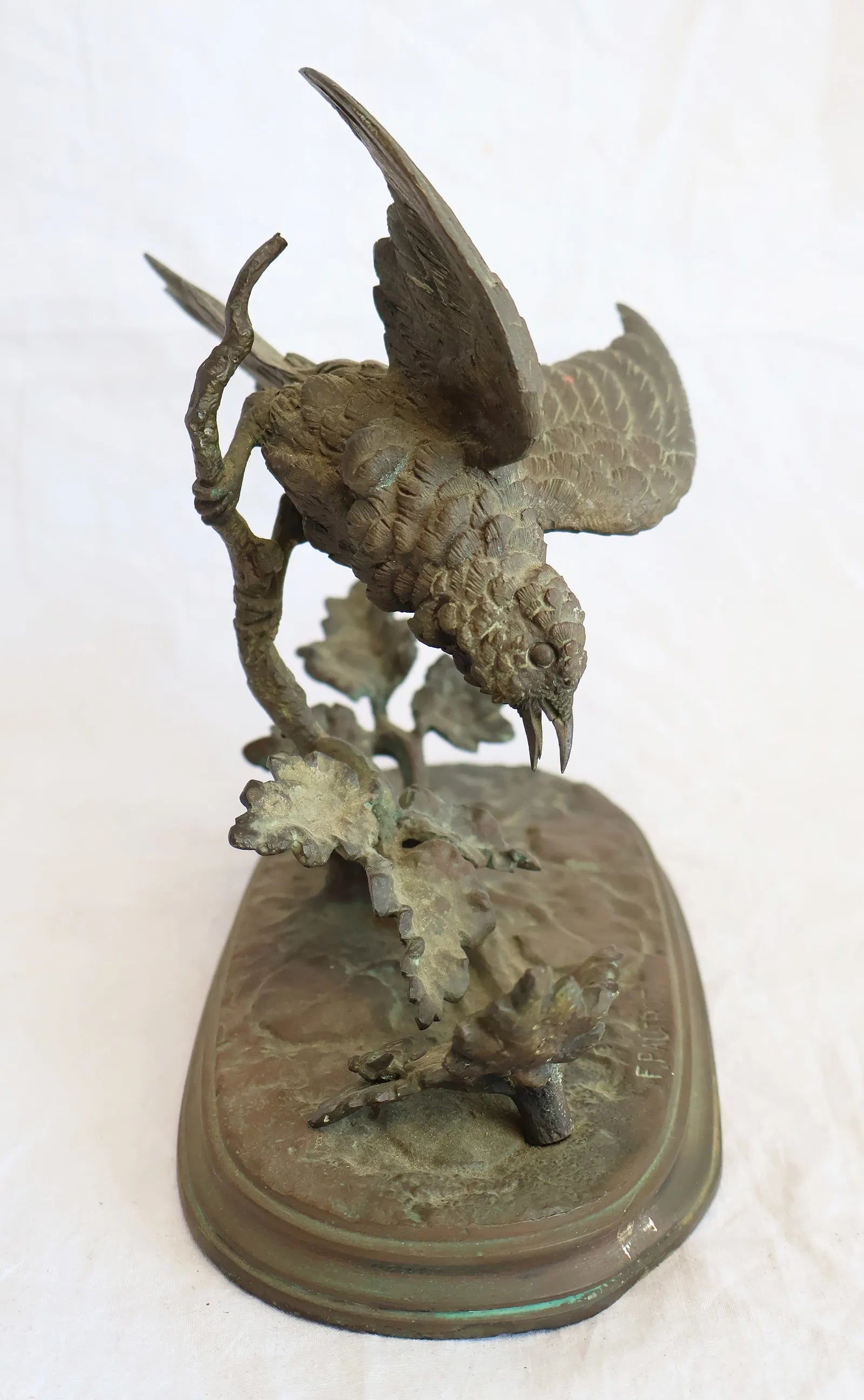 Ferdinand Pautrot, French Bronze Bird Sculpture, Signed F. Pautrot, Animalier, 19th c.