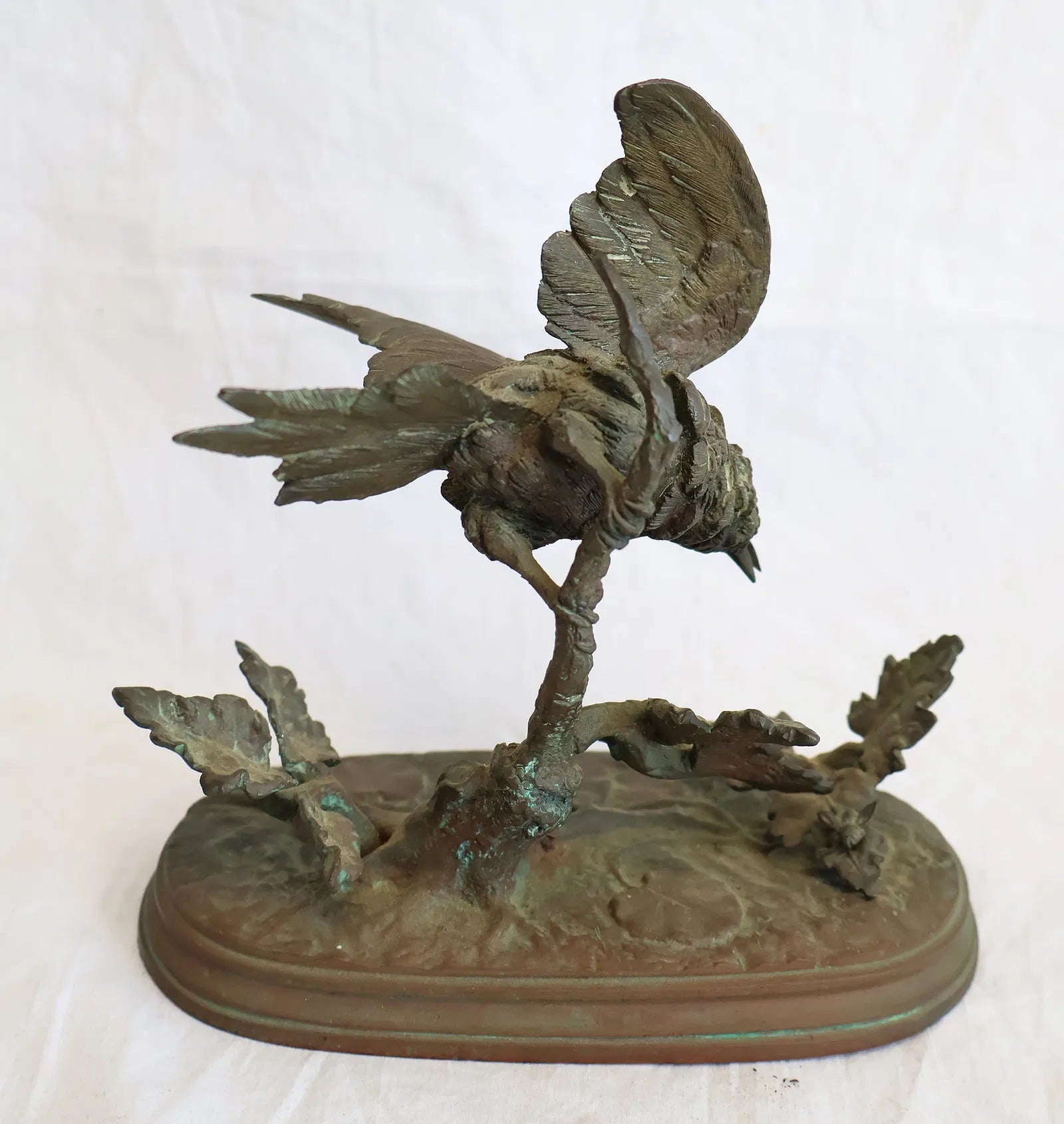 Ferdinand Pautrot, French Bronze Bird Sculpture, Signed F. Pautrot, Animalier, 19th c.