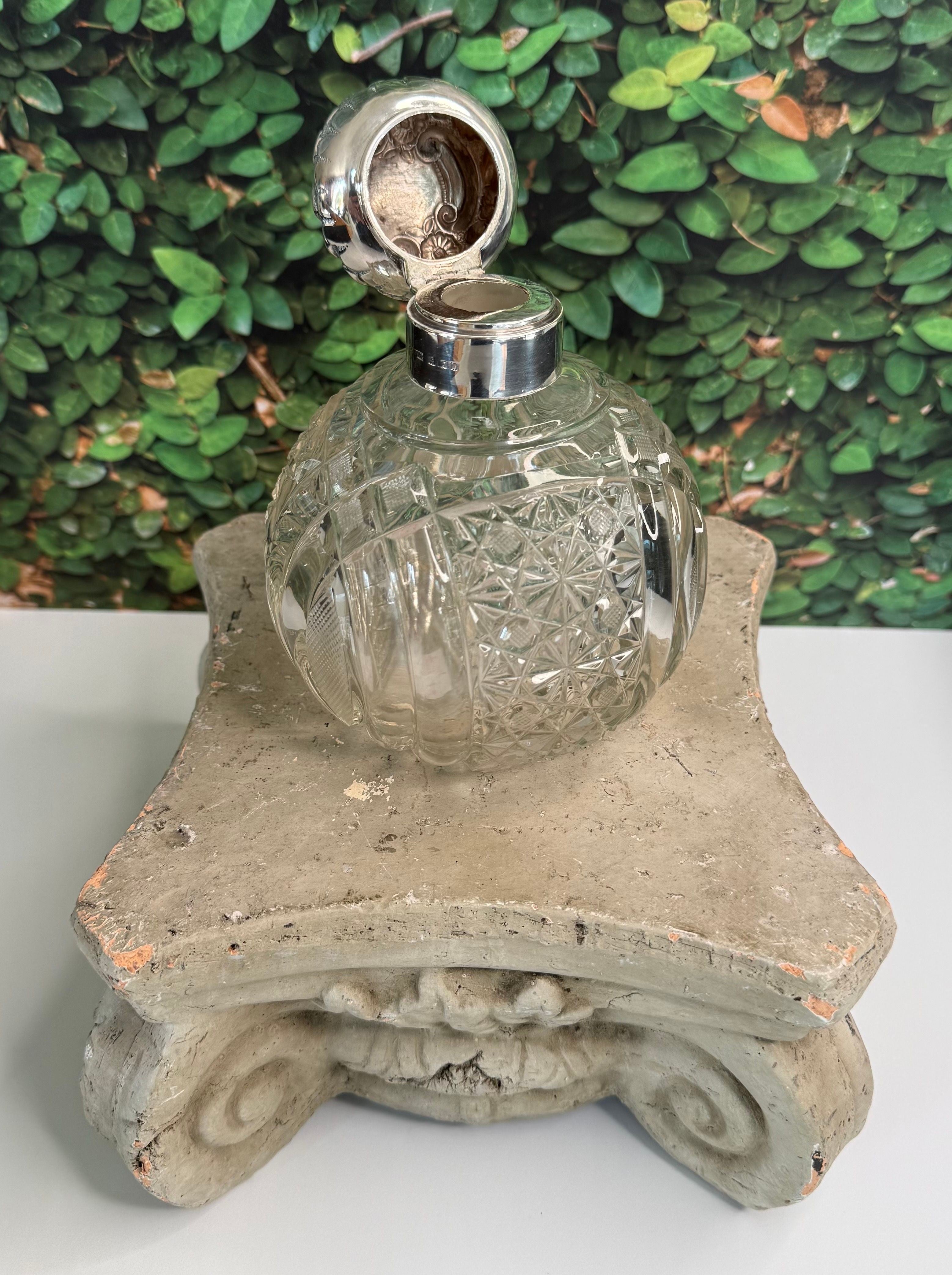Sterling Silver & Cut Crystal Scent Bottle