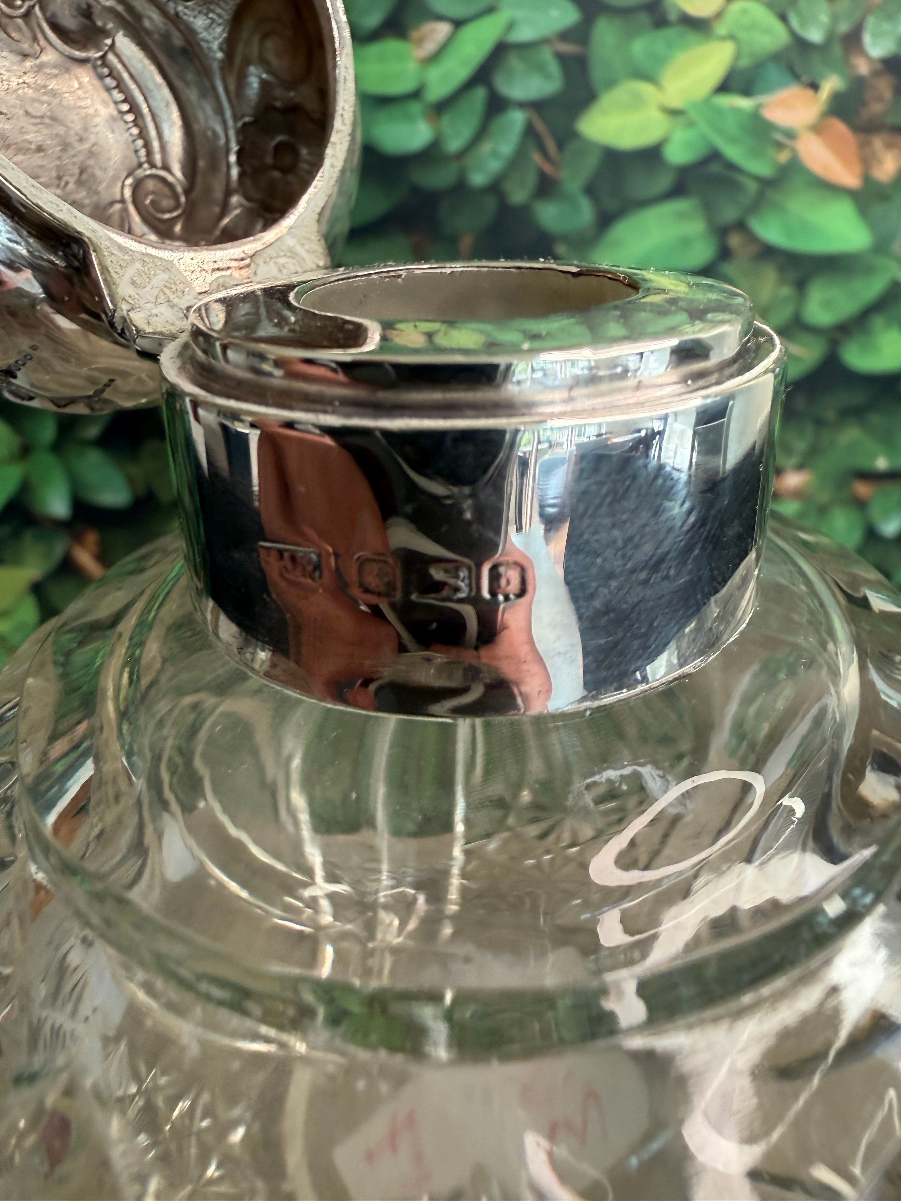 Sterling Silver & Cut Crystal Scent Bottle