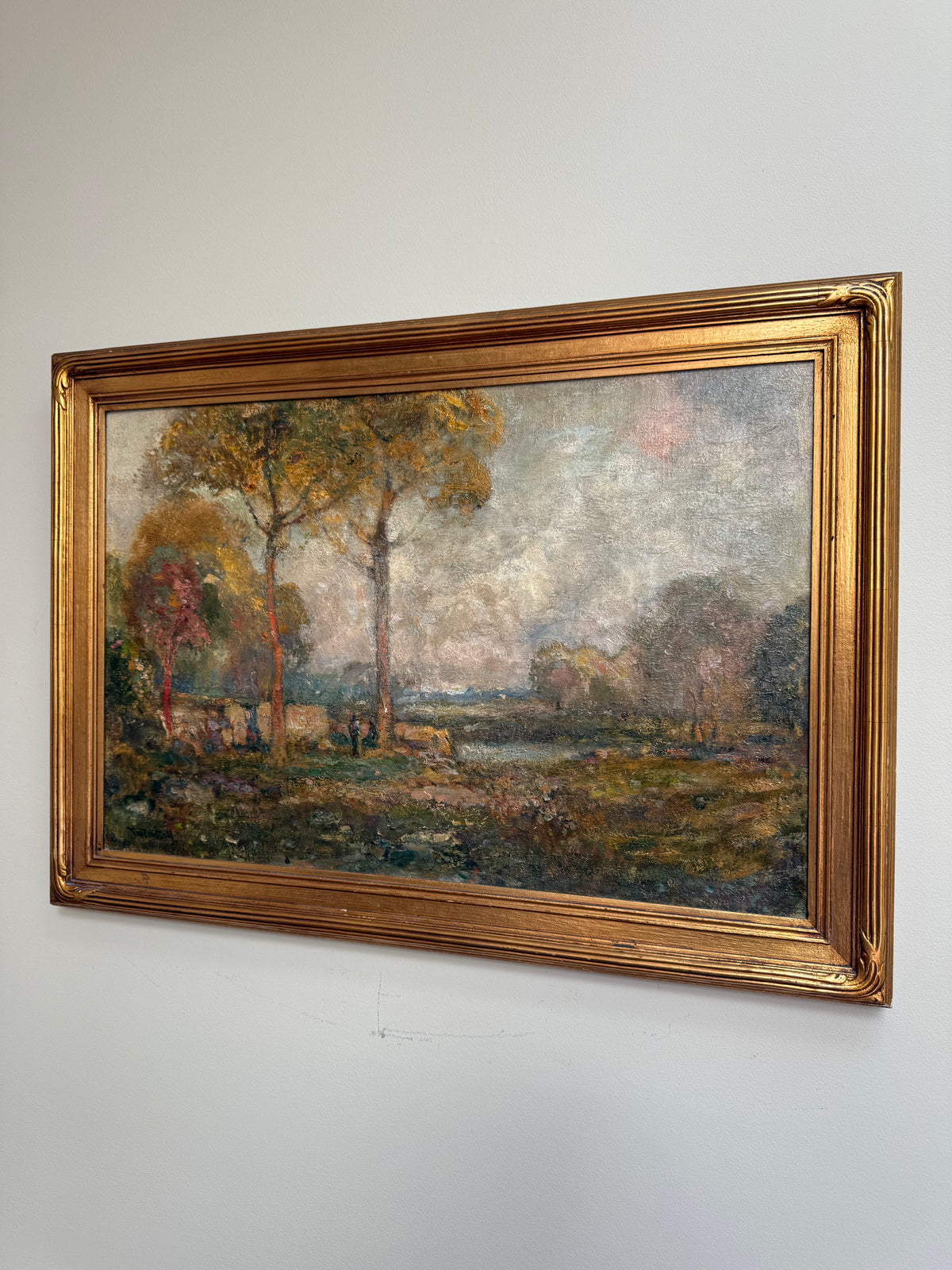 James Cantwell American Tonalist Landscape Oil Painting, Signed, c.1900
