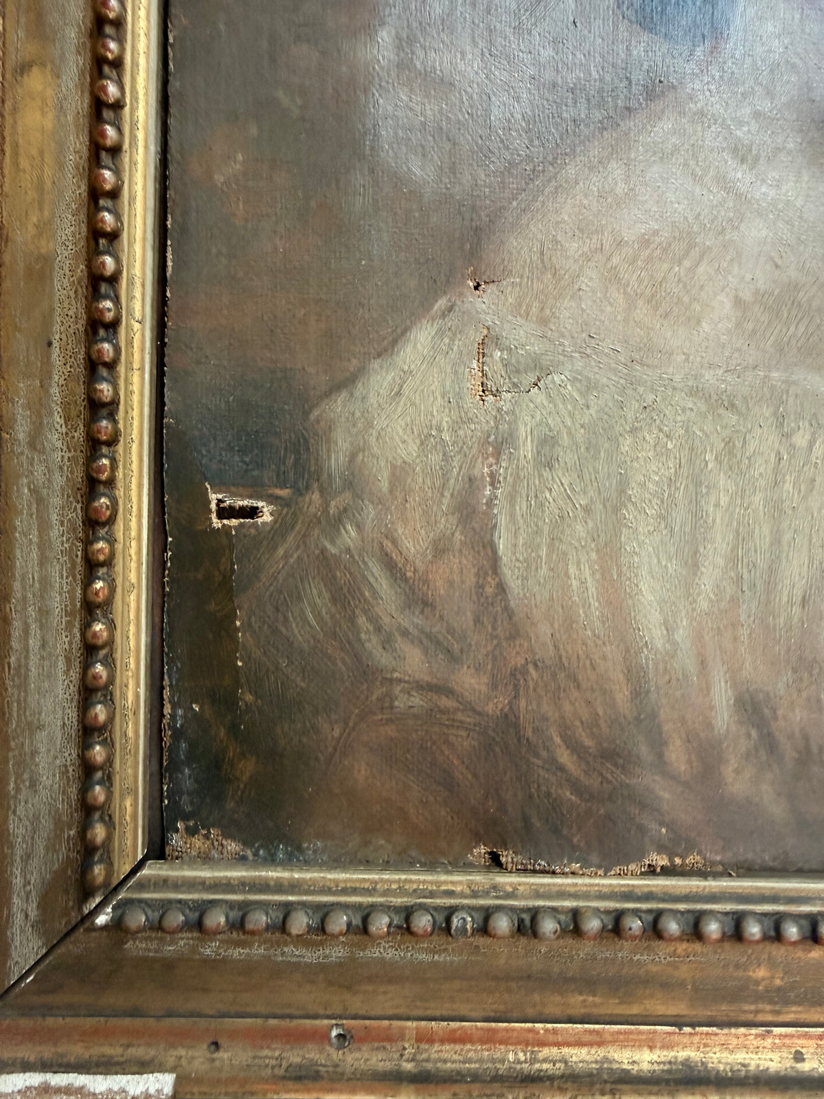 Antique 19th Century Portrait of a Young Girl, Oil on Canvas, Gilt Frame, c.1870