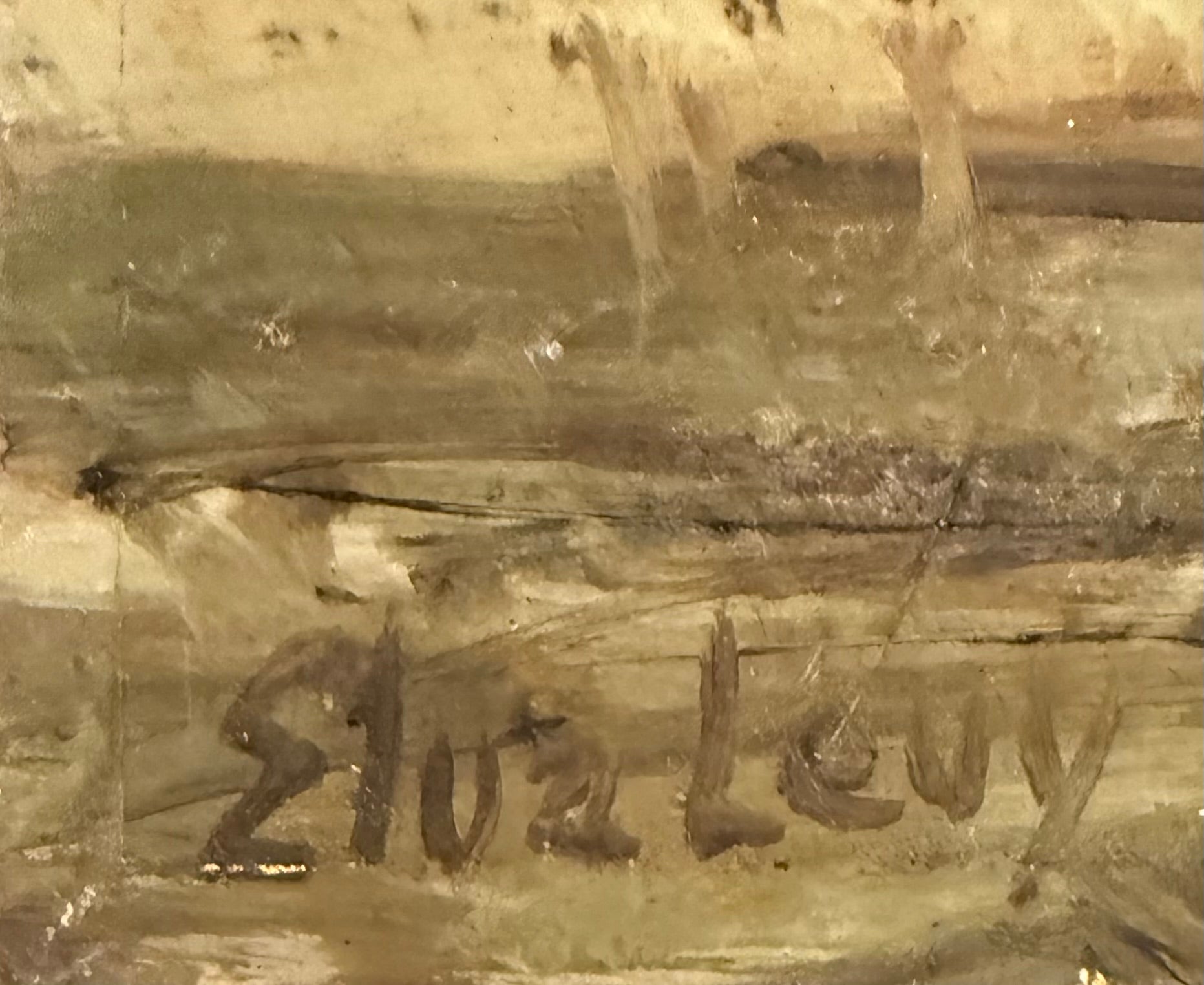Vintage American Oil on Board Tree Study — Elva Levy Mid-Century Texas Modernist Listed Artist