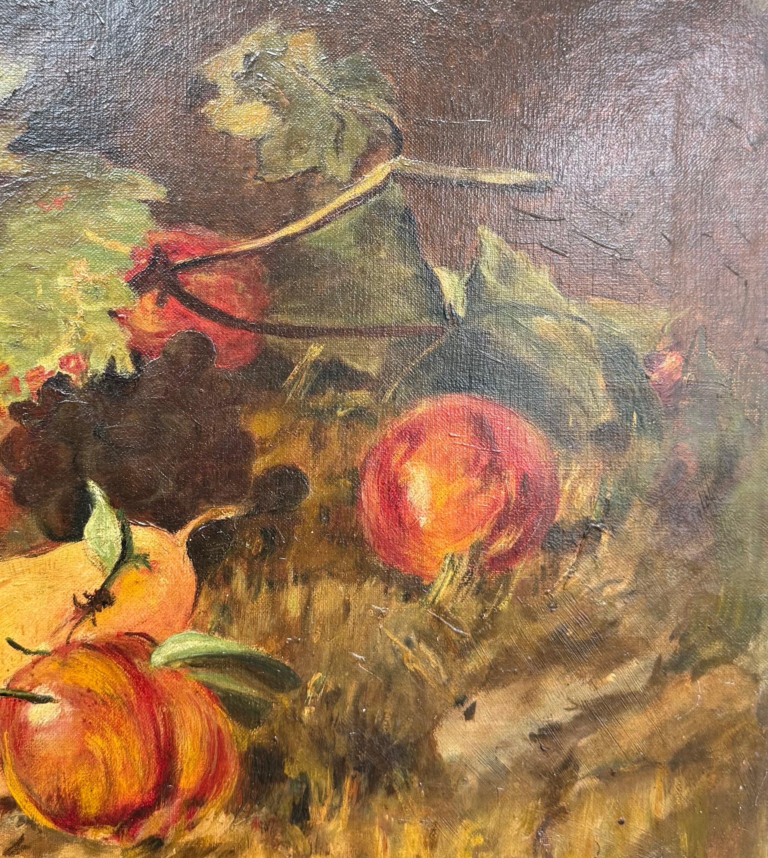 Antique English Fruit Still Life, Oil on Canvas - Signed, c.1900