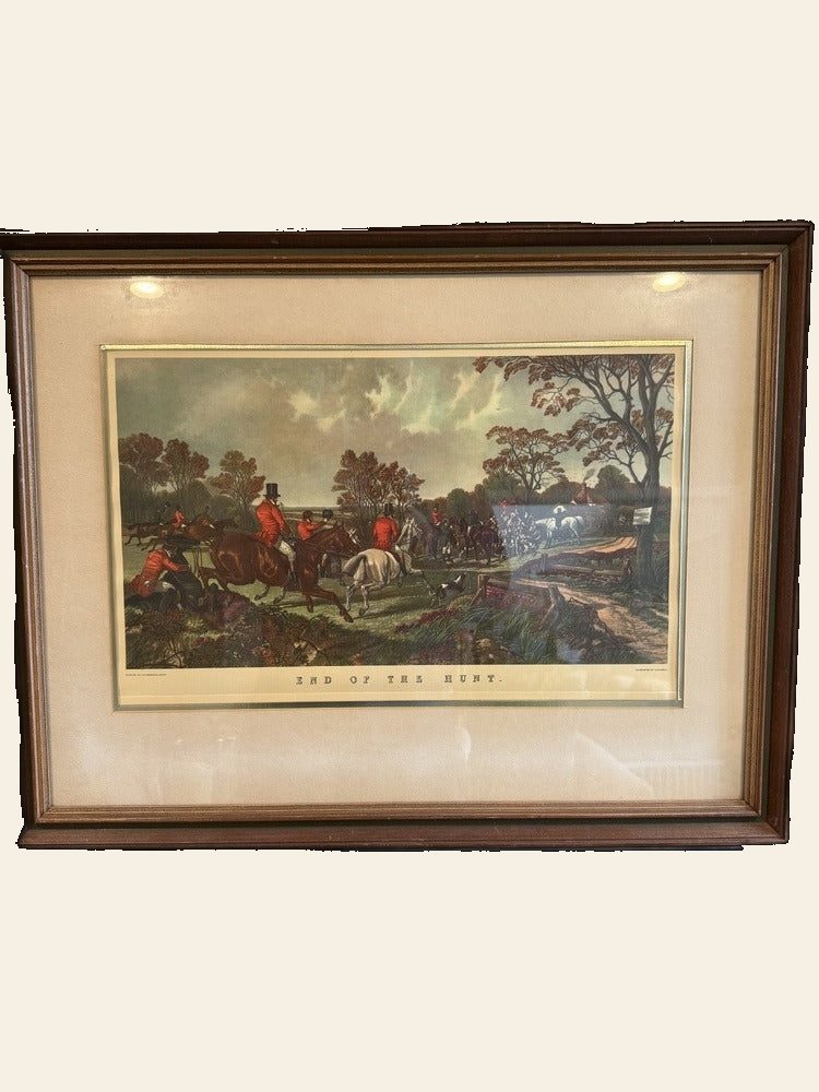 End of the Hunt, Color Print After J.F. Herring Sr., NY Graphic Society, Framed