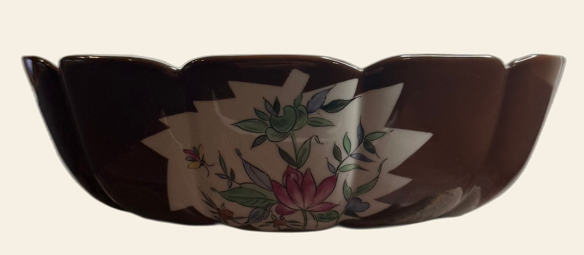 Vintage Portuguese Porcelain Centerpiece Bowl | Vista Alegre for Tiffany & Co. Hand-Painted Floral