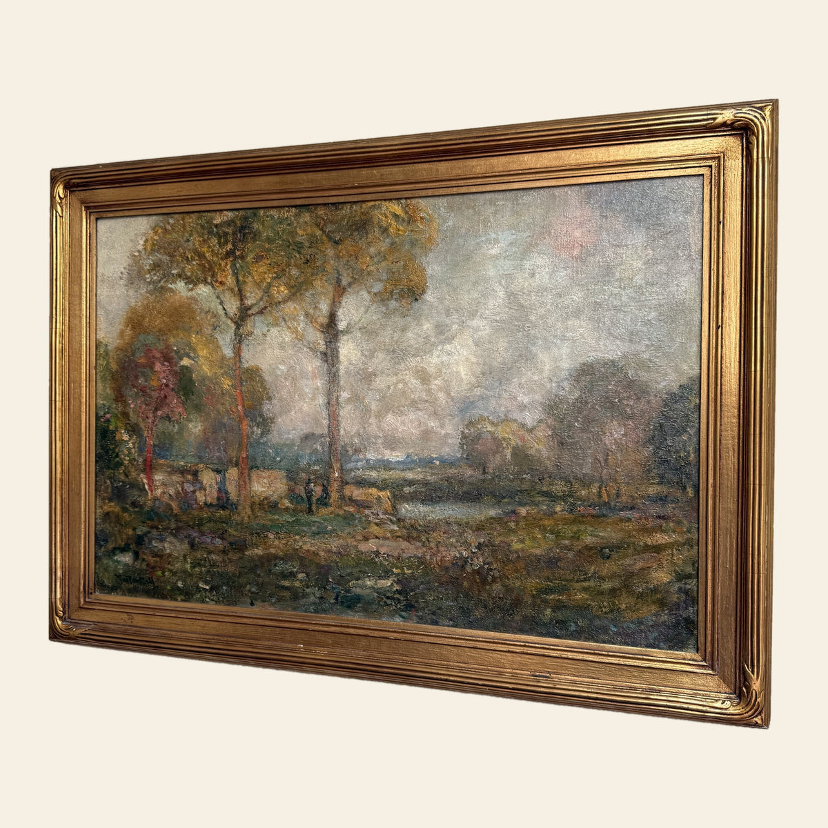 James Cantwell American Tonalist Landscape Oil Painting, Signed, c.1900