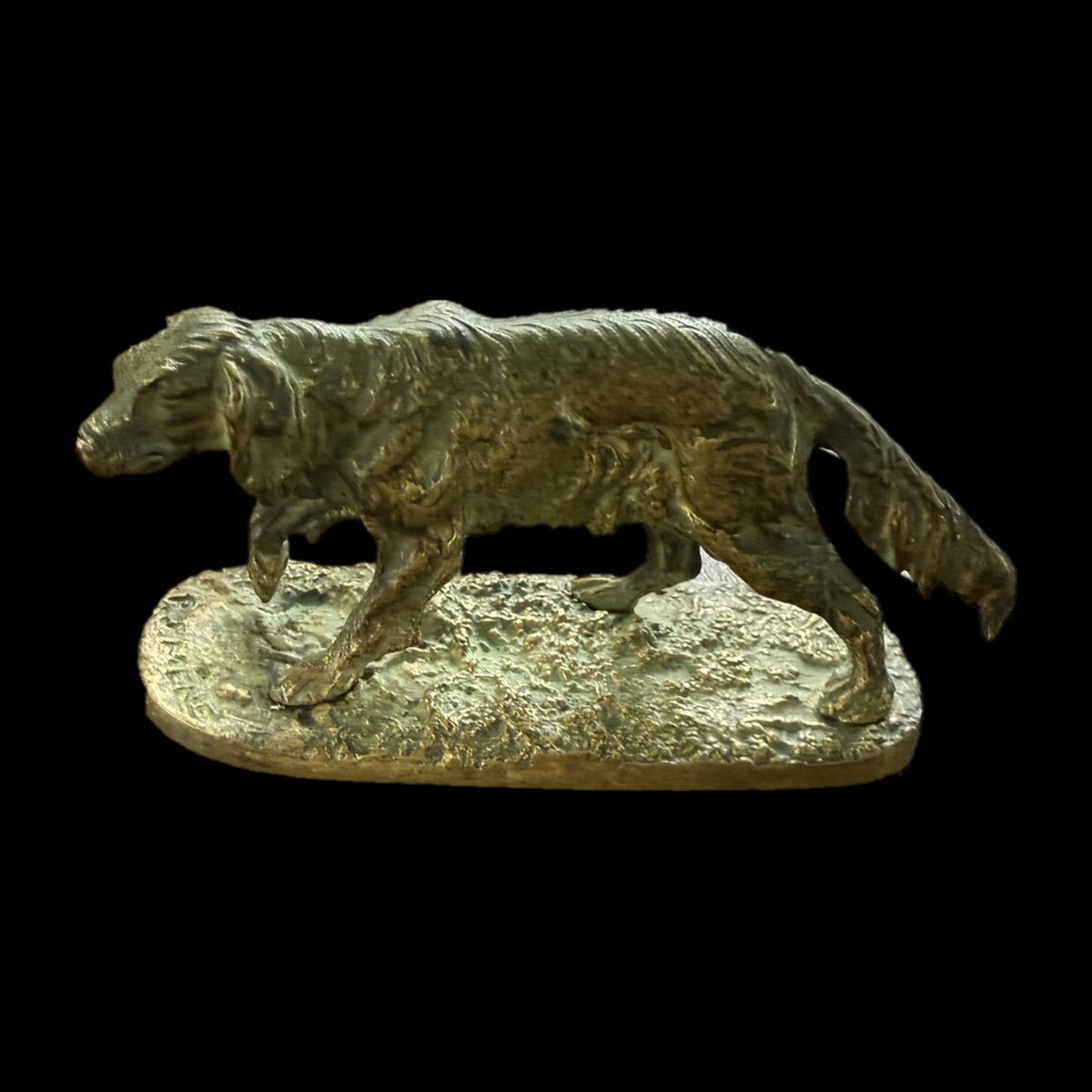 Antique French Bronze Setter on Point, P.J. Mêne 19th Century