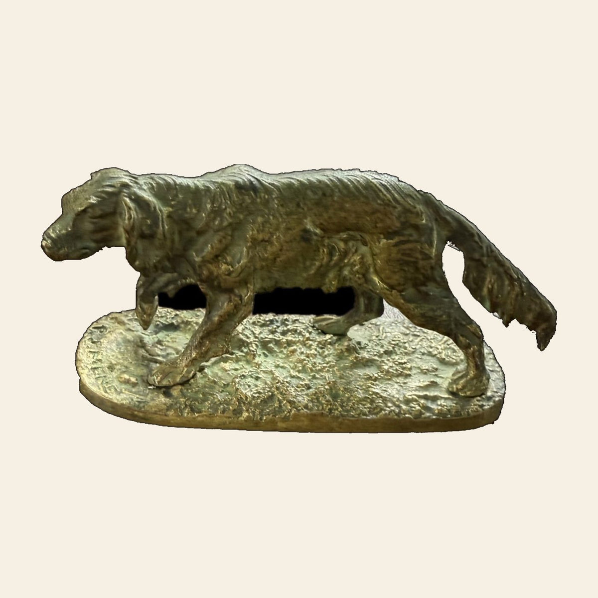 Antique French Bronze Setter on Point, P.J. Mêne 19th Century