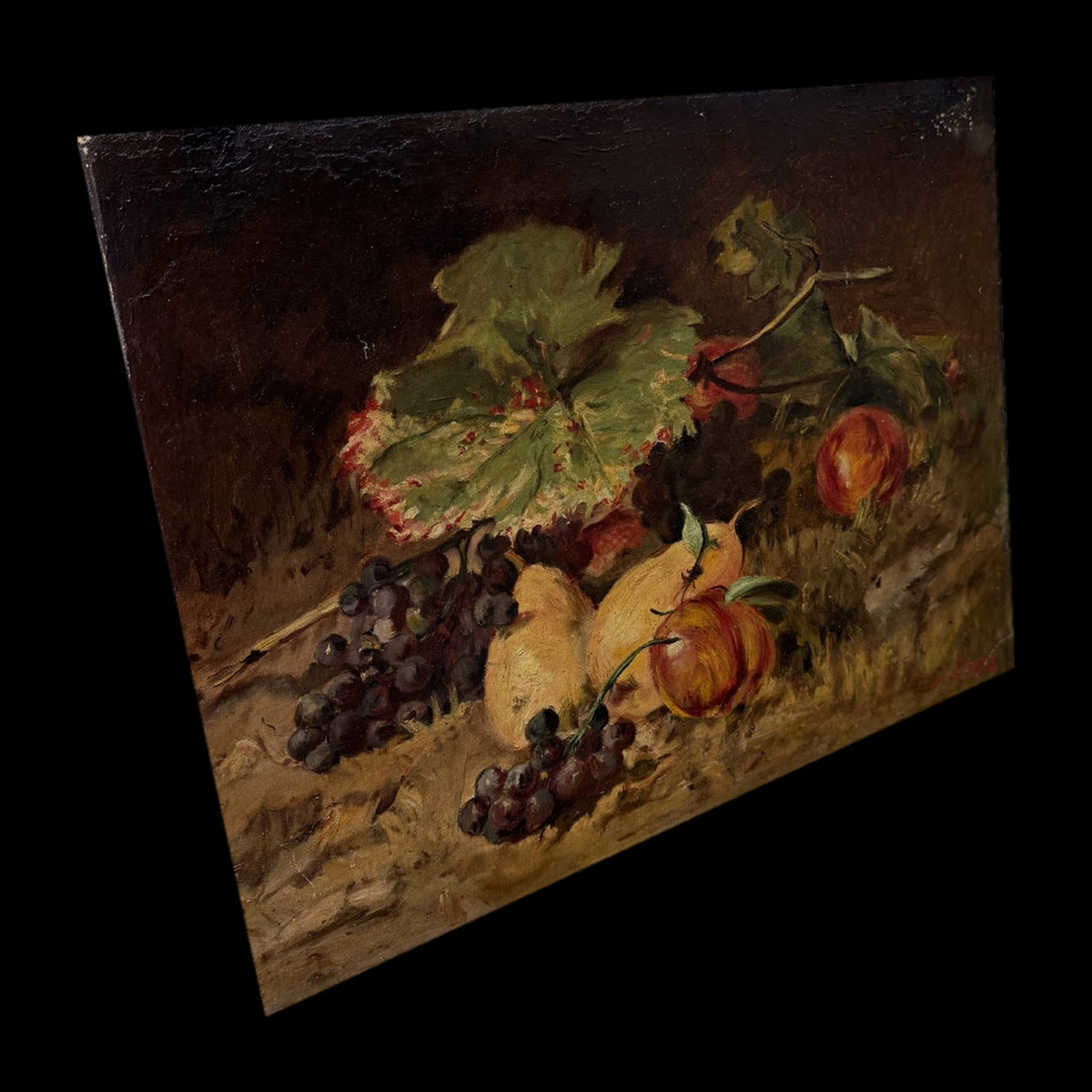 Antique English Fruit Still Life, Oil on Canvas - Signed, c.1900