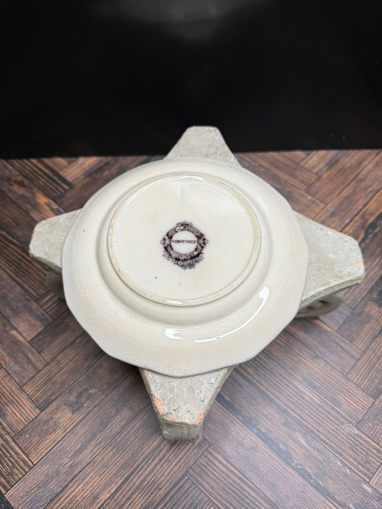 Antique John Alcock Vincennes Transferware Side Plate, Brown, Cobridge c.1850