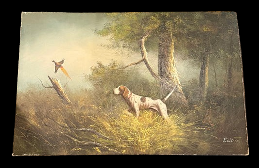 Sporting Oil, English Pointer & Pheasant, Signed P. Reitin