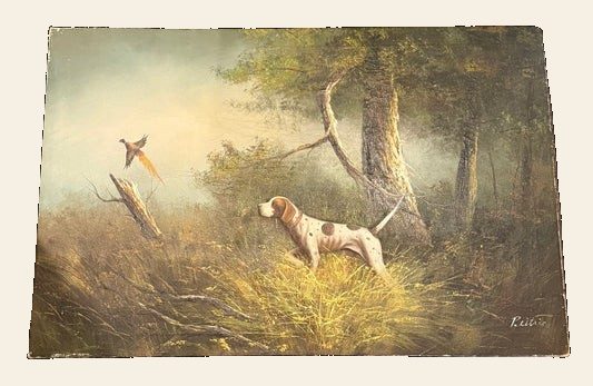 Sporting Oil, English Pointer & Pheasant, Signed P. Reitin